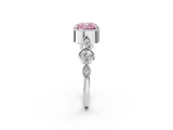 White gold Fancy Pink Cushion  Cut Diamond Milgrain Marquise Band with Prong Setting_5