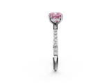 White gold Fancy Pink Cushion  Cut Diamond Pavé Band Ring with Four-Prong Setting_43