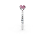 White gold Fancy Pink Cushion  Cut Diamond Pavé Band Solitaire with Four-Prong Setting_5