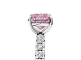 White gold Fancy Pink Cushion  Cut Diamond Pavé Band with Four-Prong Setting_18