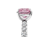 White gold Fancy Pink Cushion  Cut Diamond Pavé Band with Four-Prong Setting_59