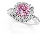 White gold Fancy Pink Cushion Cut Diamond Pavé Halo Ring with Four-Prong Setting_60