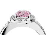 White gold Fancy Pink Cushion Cut Diamond Pavé Halo Ring with Four-Prong Setting_64