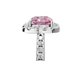 White gold Fancy Pink Cushion Cut Diamond Pavé Halo Ring with Four-Prong Setting_65