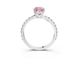 White gold Fancy Pink Cushion Cut Diamond Pavé Solitaire Engagement Ring with Four-Prong Setting_82