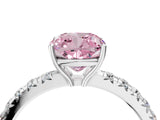 White gold Fancy Pink Cushion Cut Diamond Pavé Solitaire Engagement Ring with Four-Prong Setting_88