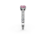 White gold Fancy Pink Cushion  Cut Diamond Pave Band with Four-Prong Setting_22