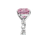White gold Fancy Pink Cushion Cut Diamond Ring with Marquise and Round  Side Stones and Four-Prong Setting_81