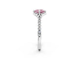 White gold Fancy Pink Cushion Cut Diamond Ring with Pavé Band and Floral Prong Setting_41