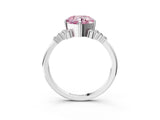 White gold Fancy Pink Cushion Cut Diamond Ring with Side Stones and Four-Prong Setting_101
