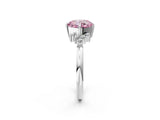 White gold Fancy Pink Cushion Cut Diamond Ring with Side Stones and Four-Prong Setting_99