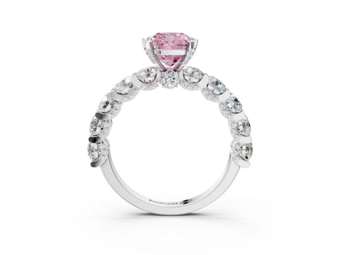 White gold Fancy Pink Cushion Cut Diamond Side Stone Engagement Ring with Four-Prong Setting_39