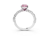 White gold Fancy Pink Cushion Cut Diamond Side Stone Solitaire Ring with Round  and Four-Prong Setting_27
