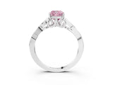 White gold Fancy Pink Cushion Cut Diamond Solitaire Celtic Knot Ring with Four-Prong Setting_115