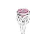 White gold Fancy Pink Cushion Cut Diamond Solitaire Celtic Knot Ring with Four-Prong Setting_117