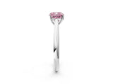 White gold Fancy Pink Cushion Cut Diamond Solitaire Engagement Ring with Cathedral Setting and Four-Prong Mount_185