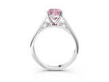 White gold Fancy Pink Cushion Cut Diamond Solitaire Engagement Ring with Cathedral Setting and Four-Prong Mount_19