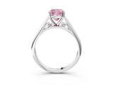 White gold Fancy Pink Cushion Cut Diamond Solitaire Engagement Ring with Cathedral Setting and Four-Prong Mount_27