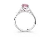 White gold Fancy Pink Cushion Cut Diamond Solitaire Engagement Ring with Cathedral Setting and Four-Prong Mount_64