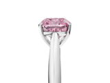 White gold Fancy Pink Cushion Cut Diamond Solitaire Engagement Ring with Cathedral Setting and Four-Prong Mount_66