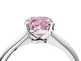 White gold Fancy Pink Cushion Cut Diamond Solitaire Engagement Ring with Classic Band and Four-Prong Setting_101