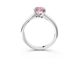White gold Fancy Pink Cushion Cut Diamond Solitaire Engagement Ring with Classic Band and Four-Prong Setting_96