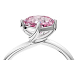 White gold Fancy Pink Cushion Cut Diamond Solitaire Engagement Ring with Four-Prong Setting and Classic Band_36