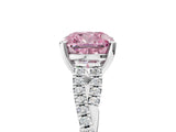 White gold Fancy Pink Cushion Cut Diamond Solitaire Engagement Ring with Twisted Pavé Band and Four-Prong Setting_85