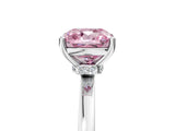 White gold Fancy Pink Cushion Cut Diamond Solitaire Ring with Classic Band and Four-Prong Setting_5