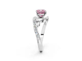 White gold Fancy Pink Cushion Cut Diamond Solitaire Ring with Filigree Band and Four-Prong Setting_102