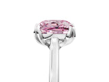 White gold Fancy Pink Cushion Cut Diamond Solitaire Ring with Flower Prong Setting and Classic Band_127