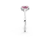 White gold Fancy Pink Cushion Cut Diamond Solitaire Ring with Flower Prong Setting and Classic Band_21