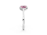 White gold Fancy Pink Cushion Cut Diamond Solitaire Ring with Flower Prong Setting and Classic Band_38