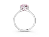 White gold Fancy Pink Cushion Cut Diamond Solitaire Ring with Flower Prong Setting and Classic Band_39