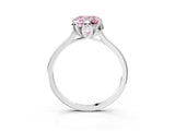 White gold Fancy Pink Cushion Cut Diamond Solitaire Ring with Flower Prong Setting and Classic Band_58