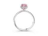 White gold Fancy Pink Cushion Cut Diamond Solitaire Ring with Four-Prong Setting and Pavé Band_6