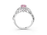 White gold Fancy Pink Cushion Cut Diamond Solitaire Ring with Hidden Halo and Pavé Band_42