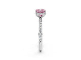 White gold Fancy Pink Cushion Cut Diamond Solitaire Ring with Pavé Band and Hidden Halo_34