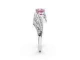 White gold Fancy Pink Cushion Cut Diamond Solitaire Ring with Prong Setting and Twisted Pavé Band_26