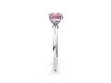 White gold Fancy Pink Cushion Cut Diamond Solitaire Ring with Six-Prong Setting and Classic Band_298