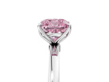 White gold Fancy Pink Cushion Cut Diamond Solitaire Ring with Thin Band and Prong Setting_21