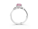 White gold Fancy Pink Cushion Cut Diamond Solitaire Ring with Twist Band and Four-Prong Setting_102