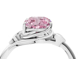 White gold Fancy Pink Cushion Cut Diamond Solitaire Ring with Twist Band and Four-Prong Setting_108