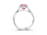 White gold Fancy Pink Cushion Cut Diamond Solitaire Twist Band Prong Setting Ring_110