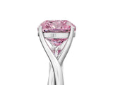 White gold Fancy Pink Cushion Cut Diamond Solitaire Twist Band Prong Setting Ring_113