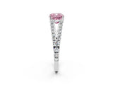 White gold Fancy Pink Cushion Cut Diamond Split Shank Pavé Engagement Ring with Four-Prong Setting_95