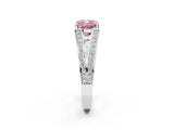 White gold Fancy Pink Cushion Cut Diamond Split Shank Ring with Pavé Band and Four-Prong Setting_63