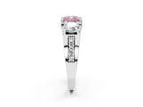 White gold Fancy Pink Cushion Cut Diamond Three-Stone Ring with Channel Set Band and Four-Prong Setting_66