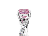 White gold Fancy Pink Cushion  Cut Diamond Twist Band Solitaire with Prong Setting_60