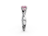 White gold Fancy Pink Cushion  Cut Diamond Twist Band Solitaire with Prong Setting_61